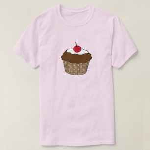 Camiseta Cupcake de Chocolate com uma Cereja