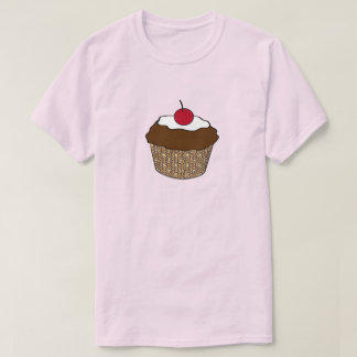 Camiseta Cupcake de Chocolate com uma Cereja