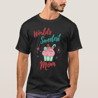 Camiseta Cupcake de Dia de as mães da Mãe Mais Doce do Mund