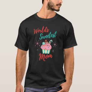 Camiseta Cupcake de Dia de as mães da Mãe Mais Doce do Mund