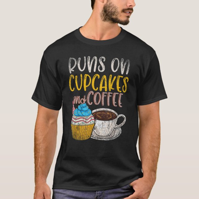 Camiseta Cupcake de Glacé para doçarias de café (Frente)