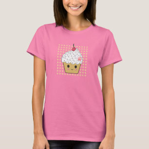 Camiseta Cupcake de Kawaii nas bolinhas