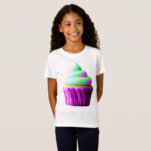 Camiseta Cupcake de néon (Frente Completa)