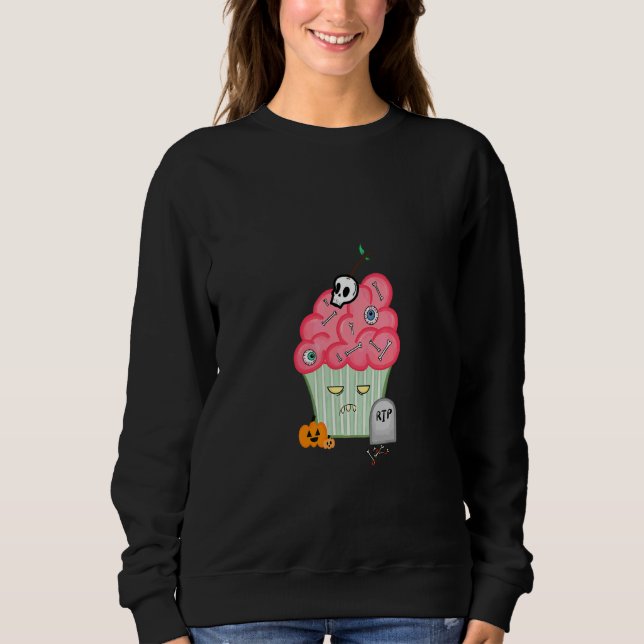Camiseta Cupcake de Zumbi para o Halloween (Frente)