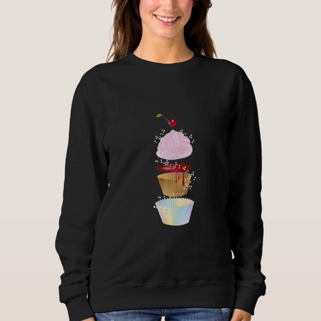 Camiseta Cupcake Doce Em Pedaços Individuais Com Cereja (Frente)