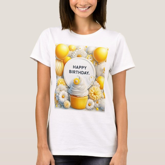 Camiseta cupcake e balão  (Frente)