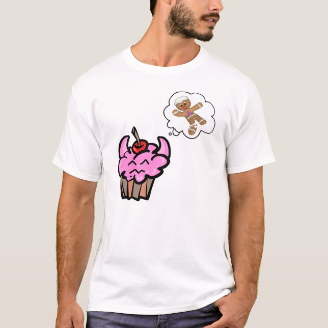 Camiseta Cupcake Engraçado Mau Cookie Killer (Frente)