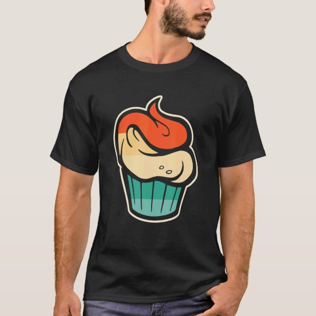 Camiseta Cupcake Estilo Retro Cupcake Vintage (Frente)