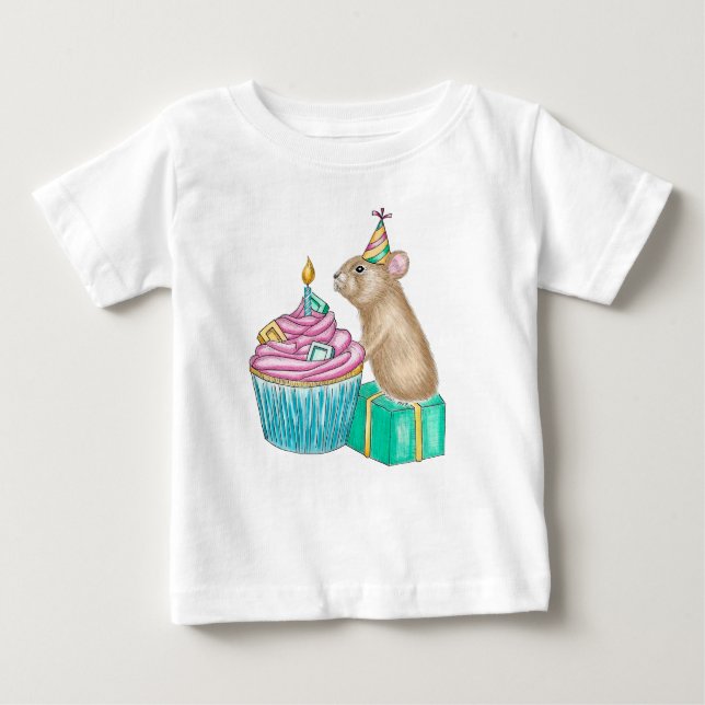 Camiseta Cupcake Feliz Aniversário Pika (Frente)