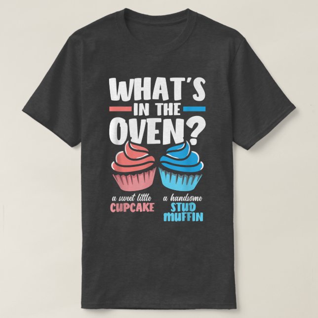 Camiseta Cupcake ou Chá de fraldas Muffin Partido Revelação (Frente do Design)