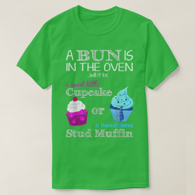 Camiseta Cupcake Ou Sexo De Muffin Revela Menino Ou Menina (Frente do Design)