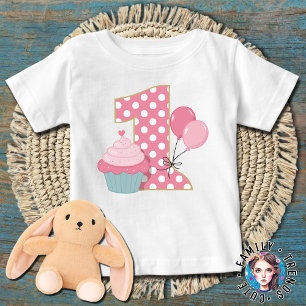 Camiseta Cupcake Primeiro Aniversário