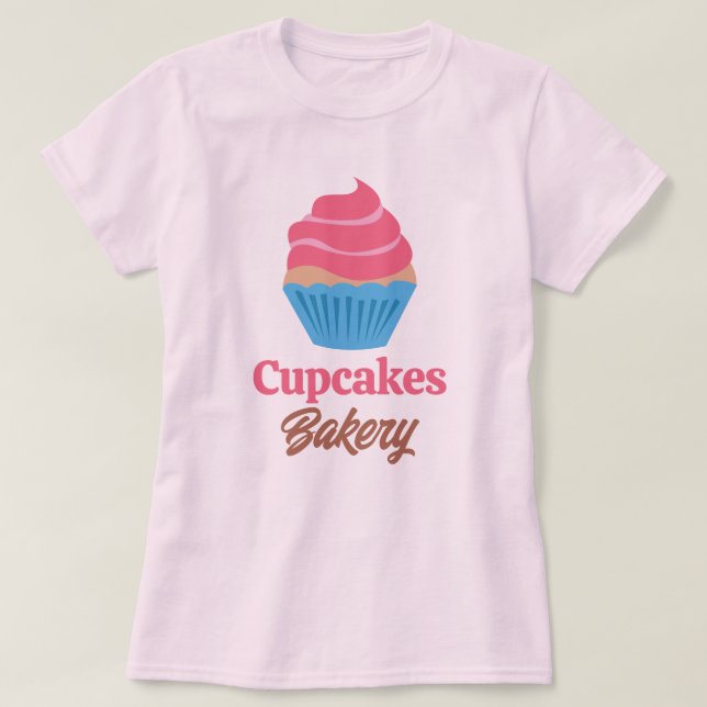 Camiseta Cupcake rosa (Frente do Design)