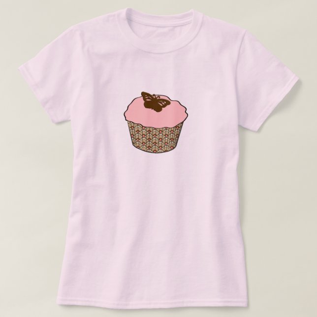 Camiseta Cupcake Rosa Morango Frosted (Frente do Design)