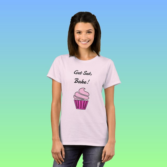 Camiseta Cupcake Rosa Obter assar definido (Criador carregado)