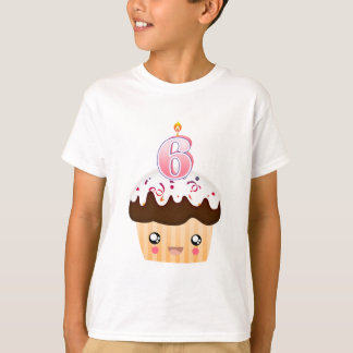 Camiseta Cupcake T de 6 anos - rosa