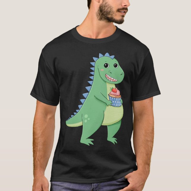 Camiseta Cupcake T-Rex Dinosaur Baker Pastry Chef Dino Love (Frente)