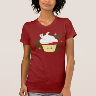 Camiseta Cupcake. vermelho de veludo