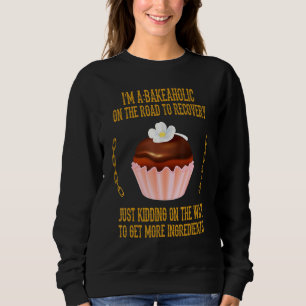 Camiseta Cupcakes Bakeaholic Baking Baker Engraçado Sarcást