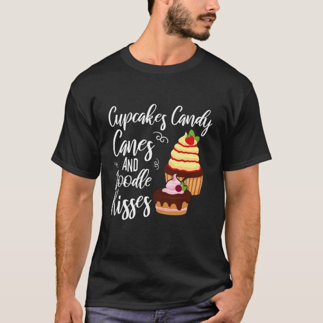 Camiseta Cupcakes Candy Canes e Doodle Kisses Natal (Frente)