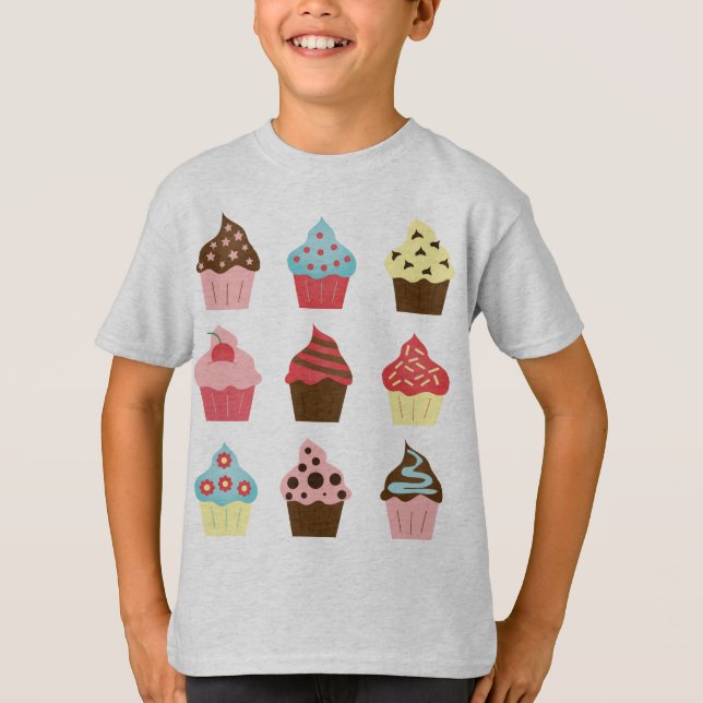Camiseta Cupcakes charmosos (Frente)