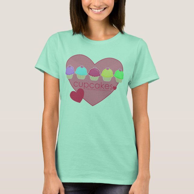 Camiseta cupcakes coração v.01 (Frente)