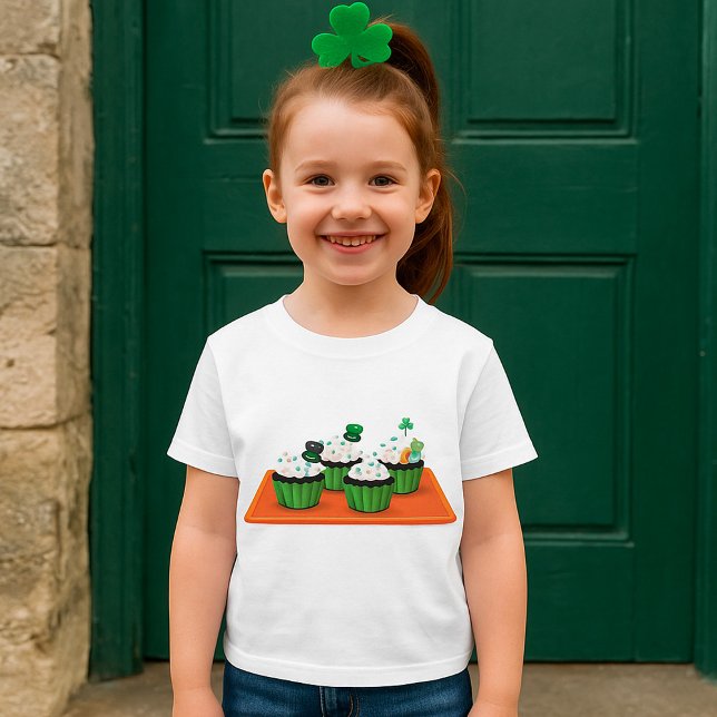 Camiseta Cupcakes de Dia de São Patrício (Criador carregado)