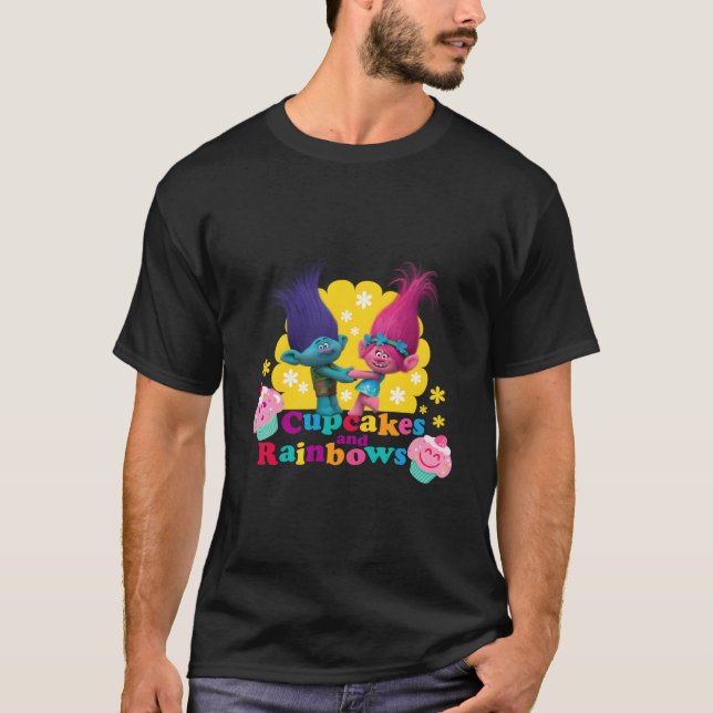 Camiseta Cupcakes do Branch e Poppy dos Trolls (Frente)