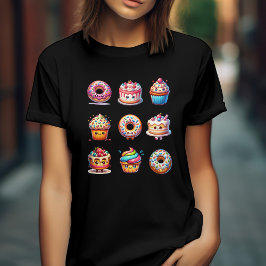 Camiseta Cupcakes engraçados para aquarelas para padaria