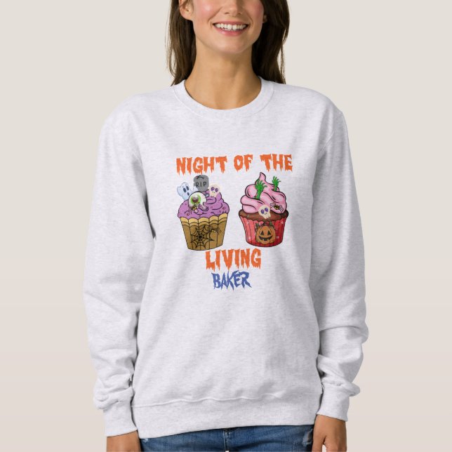 Camiseta Cupcakes Noturnos de Frete de Halloween Spooky (Frente)
