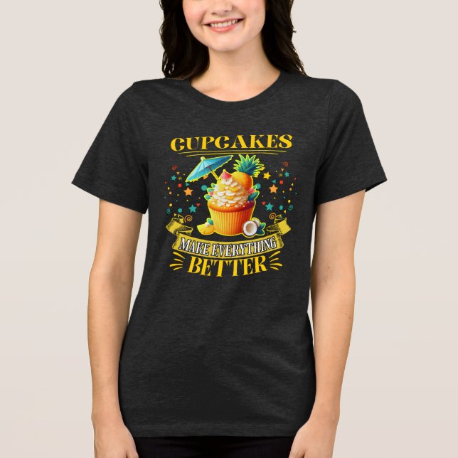 Camiseta Cupcakes tornam tudo melhor (Frente)