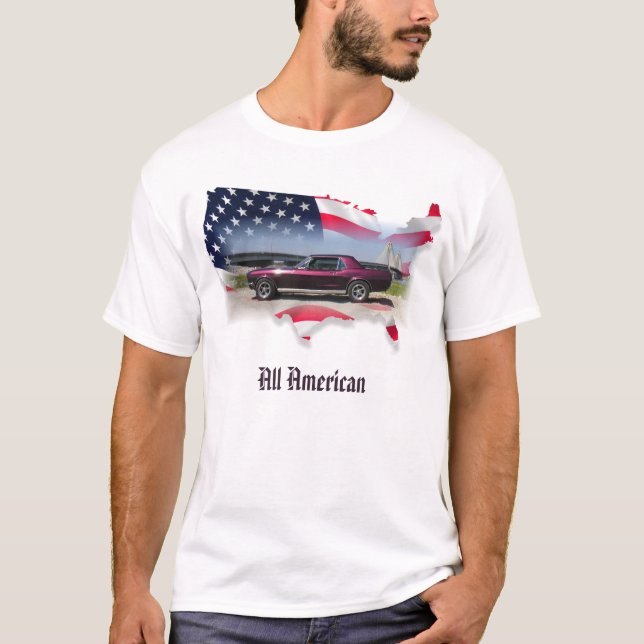 Camiseta Cupé de 68 mustang toda americano (Frente)