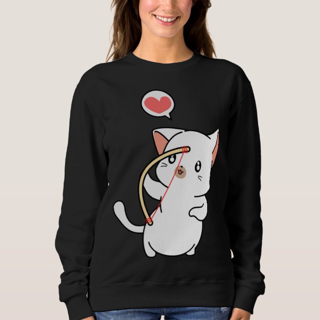 Camiseta Cupid Cat  Matching Couple Valentines Day Kitten (Frente)
