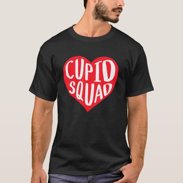 Camiseta Cupid Squad Heart Funny Best friend Group Valentin (Frente)