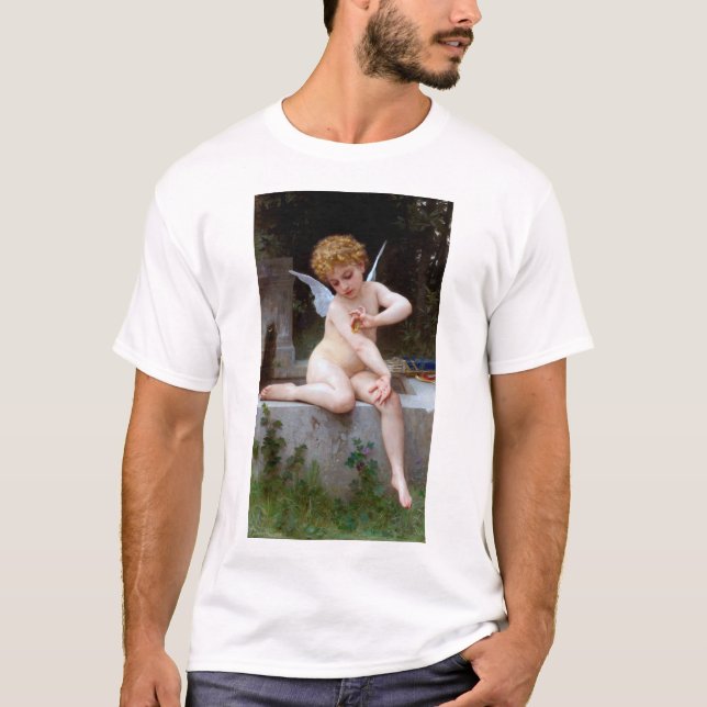 Camiseta Cupido com borboleta, Bouguereau (Frente)