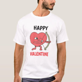 Camiseta Cupido Coração Cónico com Valentim de Arco e Seta