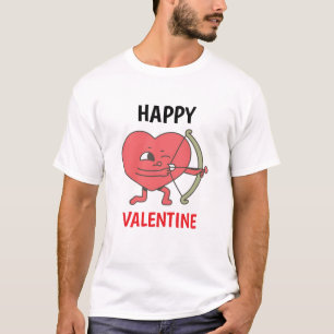 Camiseta Cupido Coração Cónico com Valentim de Arco e Seta