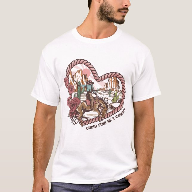 Camiseta Cupido Me Encontra Um Cowboy (Frente)