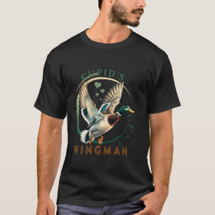 Camiseta Cupido: Namorados de Wingman no Dia Duque Caçando 