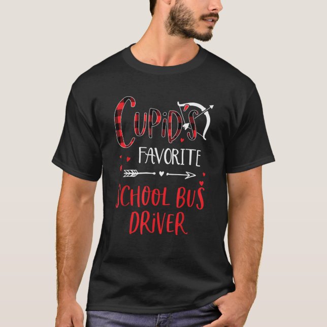 Camiseta Cupido: Xadrez vermelha do motorista do ônibus esc (Frente)