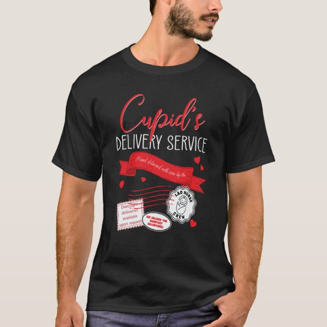 Camiseta Cupid's Delivery Service L&D Nurse Valentines Day  (Frente)