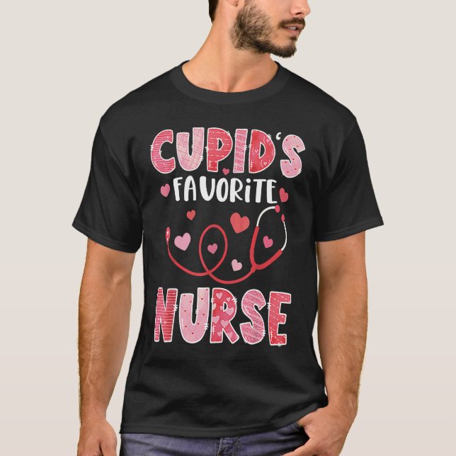 Camiseta Cupid's Favorite Nurse Valentine's Day (Frente)
