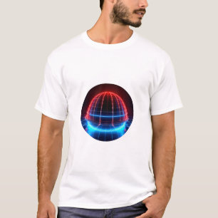 Camiseta Cúpula Geodésica Vermelha Branca Azul Patriótica