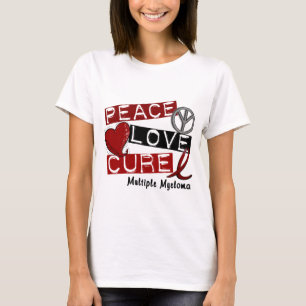 Camiseta CURA 1 do AMOR da PAZ do mieloma múltiplo