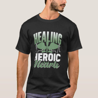 Camiseta Cura Corações Heróicos Soldado Enfermagem Enfermei