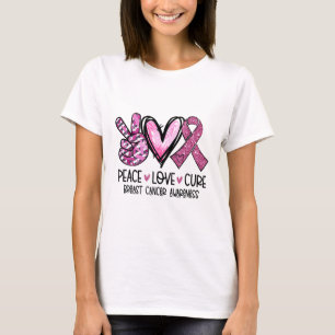 Camiseta Cura do Amor Laço Rosa Conscientização do Câncer d