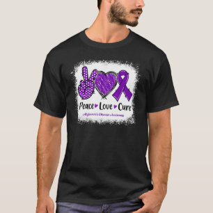 Camiseta Cura Paz Amor Doença de Alzheimer Consciencializaç