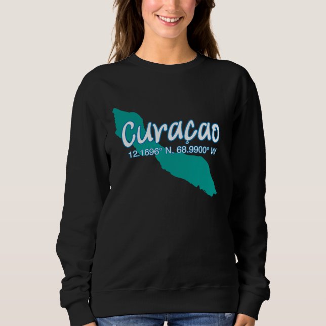 Camiseta Curacao Island Coordinates Tourist Vacation (Frente)