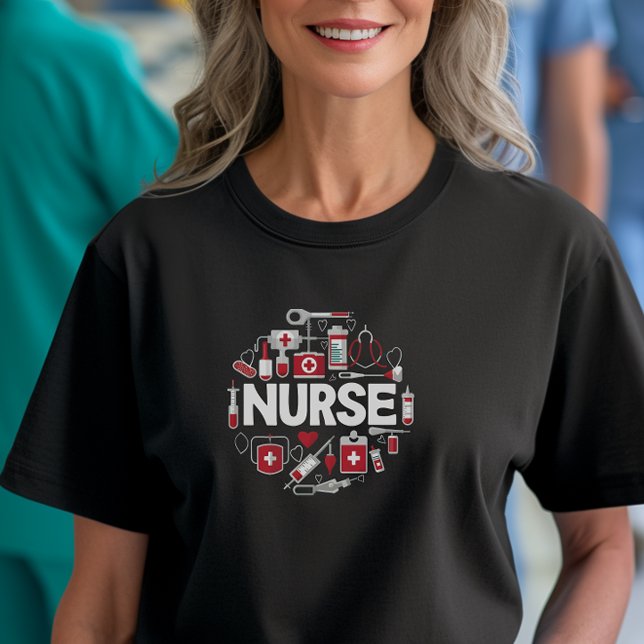 Camiseta Curando Mãos, Corações Adoráveis: Orgulho de Enfer (Nurse Style Tshirt)