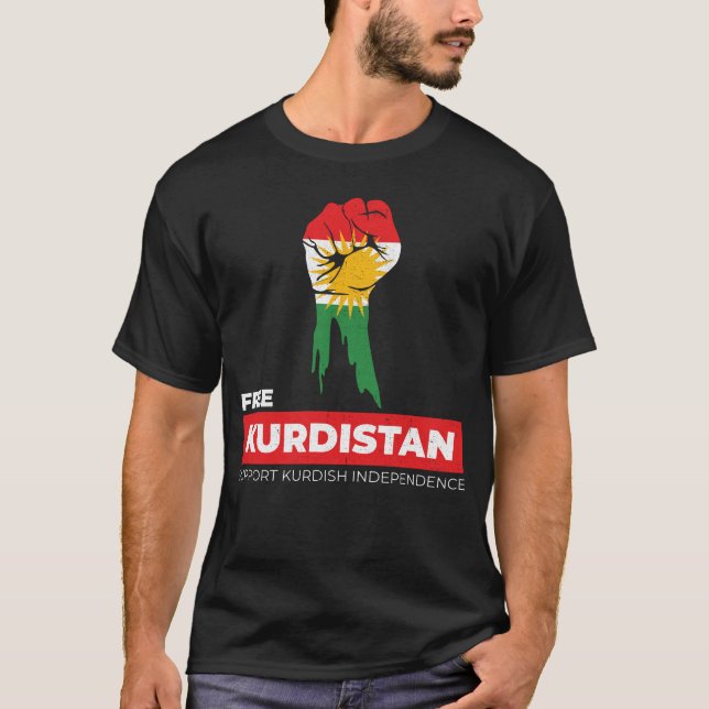 Camiseta Curdistão Livre, Apoio à Independência Curda (Frente)